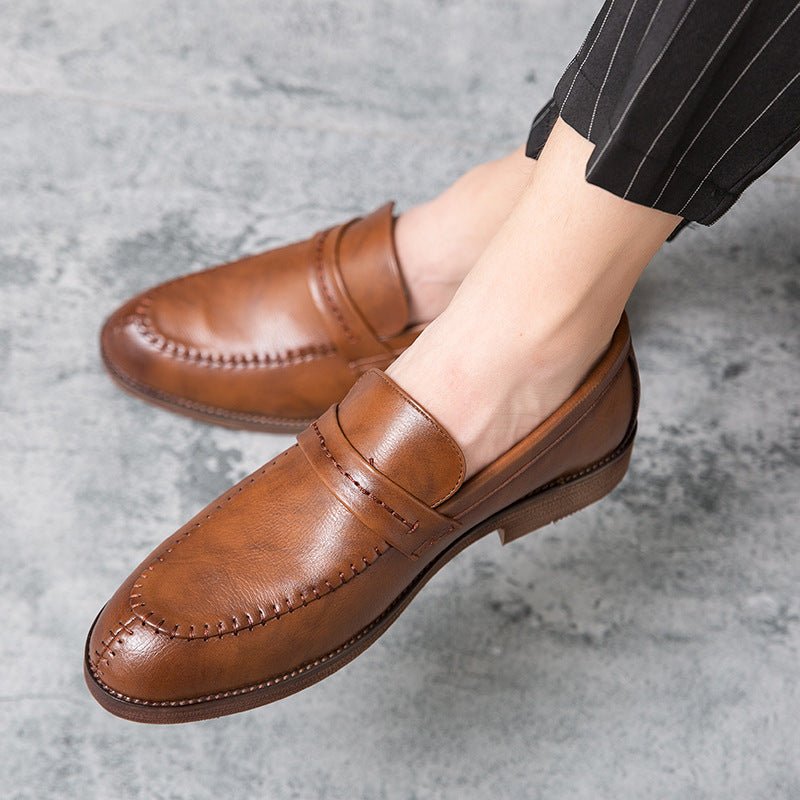Men’s Loafer Shoes – Genuine Leather – Slip-On Penny Strap – Polished Finish – Versatile Fit