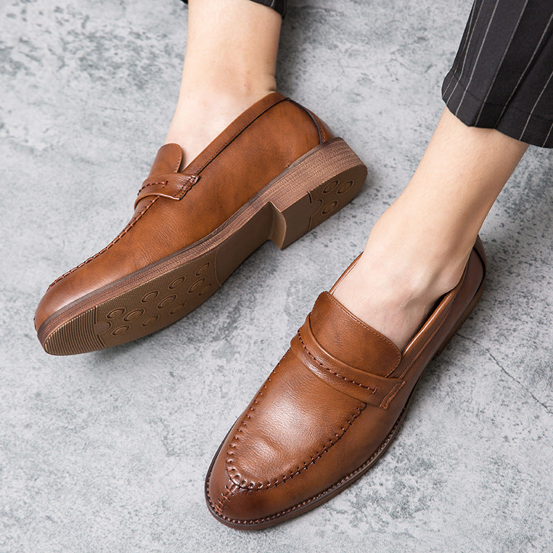 Men’s Loafer Shoes – Genuine Leather – Slip-On Penny Strap – Polished Finish – Versatile Fit