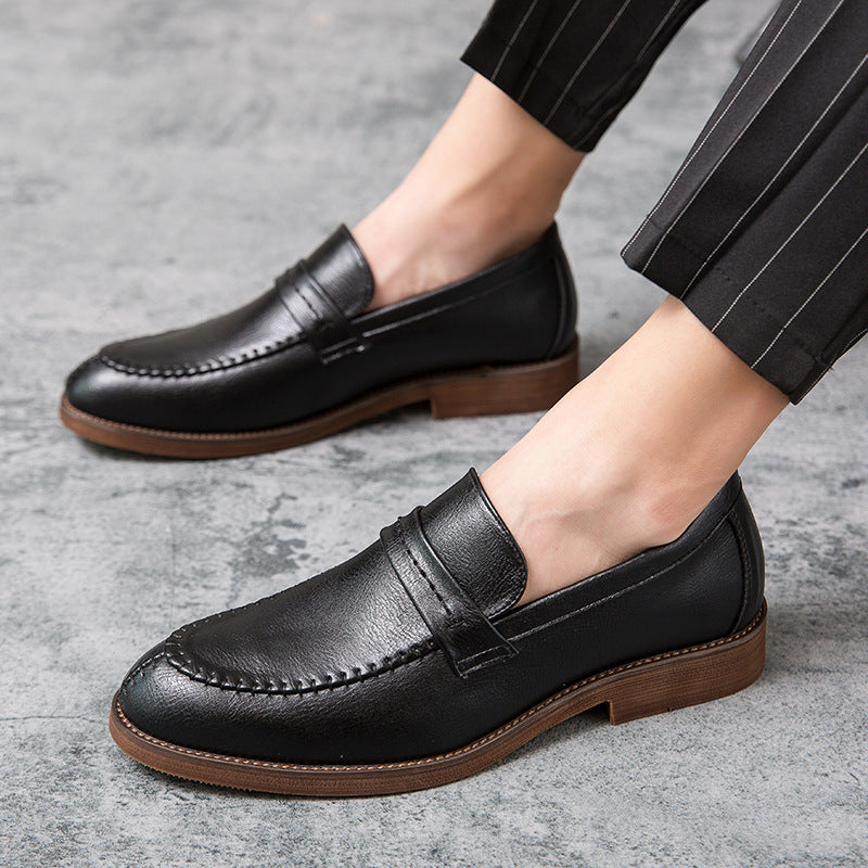 Men’s Loafer Shoes – Genuine Leather – Slip-On Penny Strap – Polished Finish – Versatile Fit