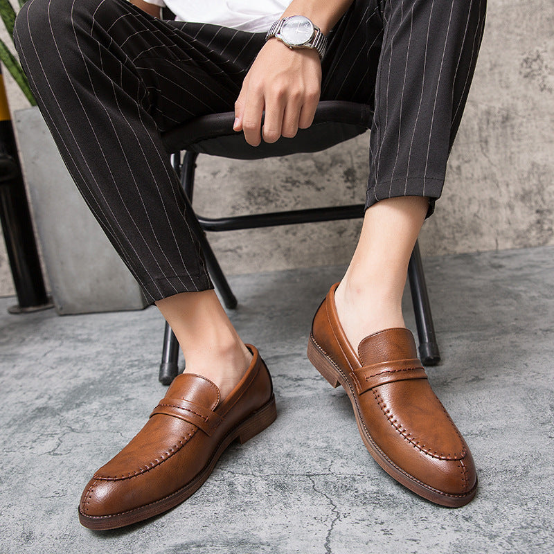 Men’s Loafer Shoes – Genuine Leather – Slip-On Penny Strap – Polished Finish – Versatile Fit