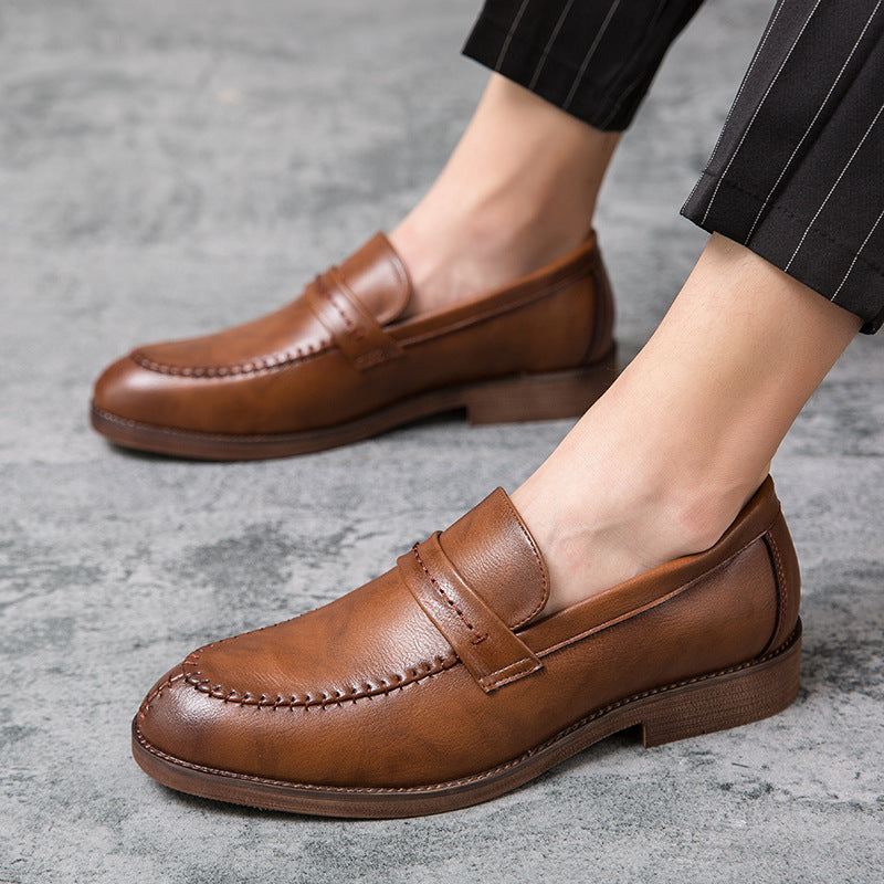 Men’s Loafer Shoes – Genuine Leather – Slip-On Penny Strap – Polished Finish – Versatile Fit
