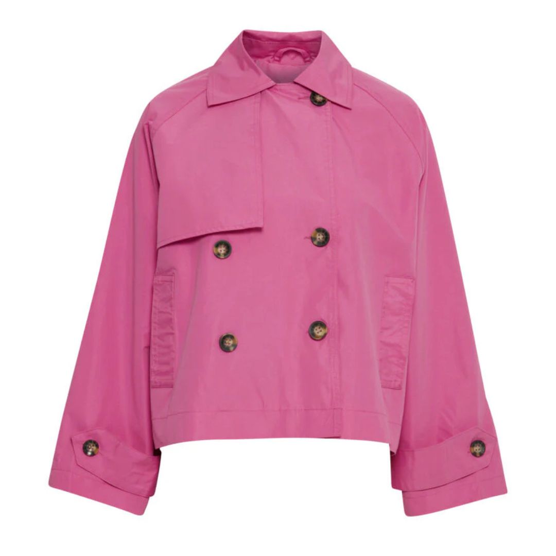 Boxy Fit Double-Breasted Water-Resistant Women's Jacket