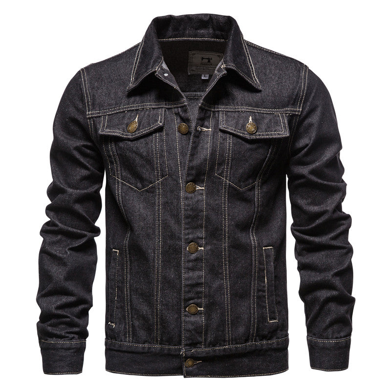 Men's Structured Fit Denim Jacket in Cotton Blend