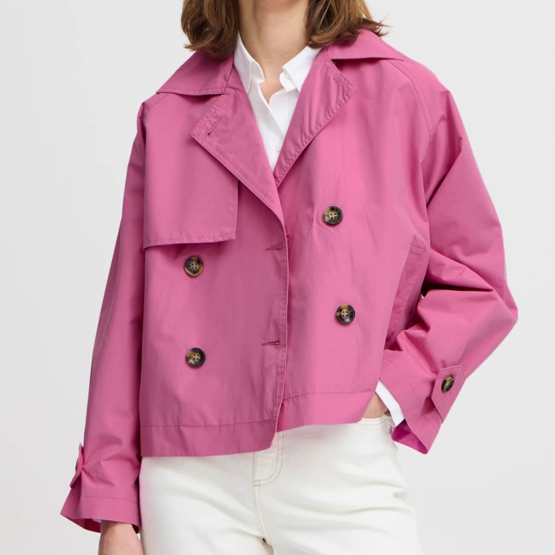 Boxy Fit Double-Breasted Water-Resistant Women's Jacket