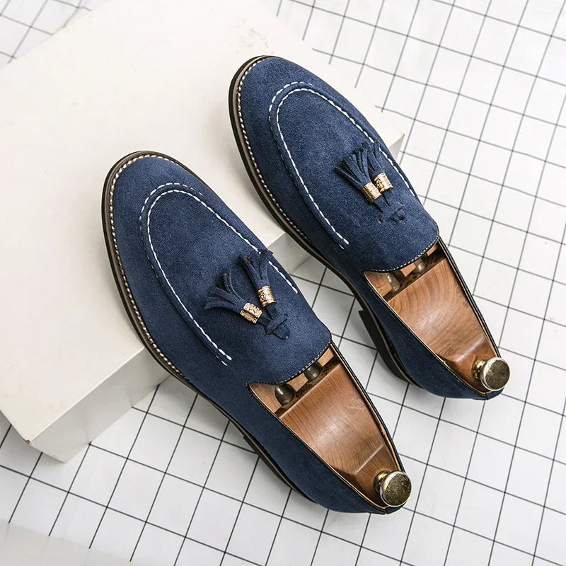 Men’s Moccasins – Suede Tassel – Classic Fit – Streamlined Smart Casual Shoe