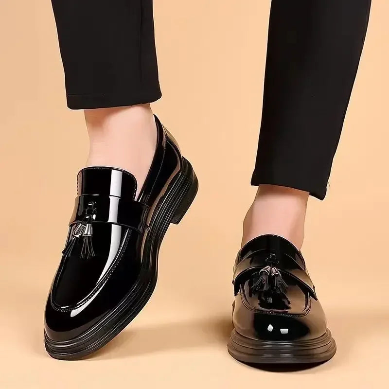 Men’s Loafers – Polished Leather – Tassel Detail – Slip-On Dress Shoes