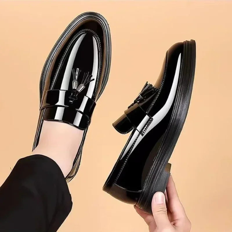 Men’s Loafers – Polished Leather – Tassel Detail – Slip-On Dress Shoes