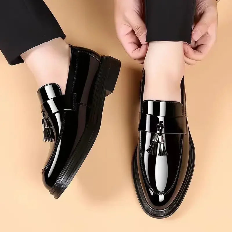 Men’s Loafers – Polished Leather – Tassel Detail – Slip-On Dress Shoes